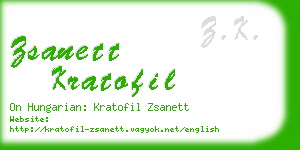 zsanett kratofil business card